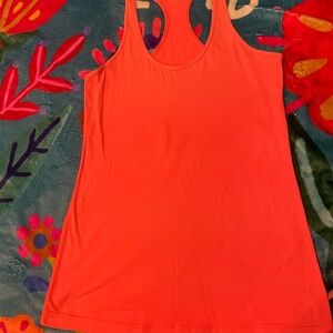 Lululemon Athletica Orange Fitted Sleeveless Tank Top